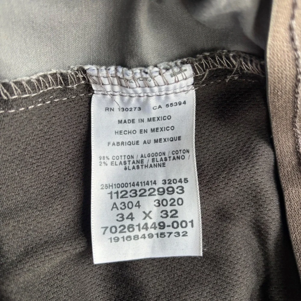Lee Pants Mens 34x31 Extreme Comfort Straight Fit Grey Performance Stretch